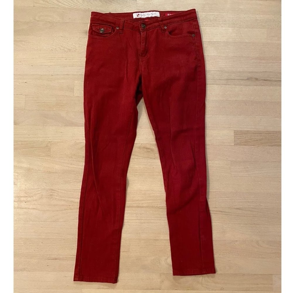 Gene Culture Red Med. Rise Skinny Jeans size 6